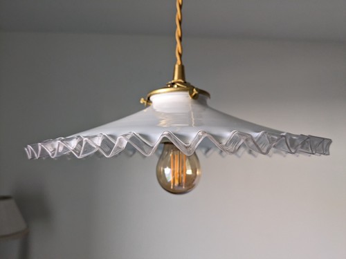 Suspension vintage opaline - suspension, en