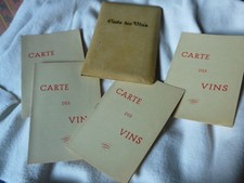 FRENCH VINTAGE MENUS FROM 1970'S WINE LIST WINERIES ROUTE LIST RESTAURANTS MENUS