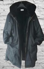 Parka  Noir 80 % Coton A Capuche Profonde Fourré convient  À  T.38/40/42