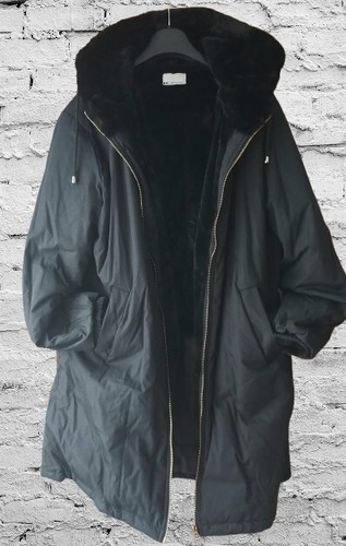 Parka noir coton a - parka, %