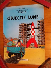 Affiche Hergé Les Aventures de Tintin Objectif lune, Casterman