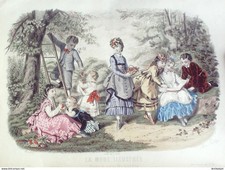 Gravure Mode illustree 1871 # 22 (Old Fashion plate)