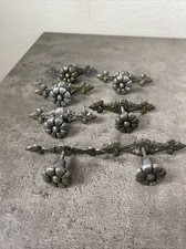 7 anciennes poignées meuble de metier secrétaire Commode Métal Forme Fleur Deco