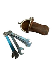 Jeu De Mini Clés À Molette Pliable 19E-Étui Cuir-curiosité, collection miniatur