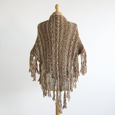 Châle à frange artisanal pour femme style tricot bohème