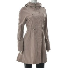 Veste Elvine femme capuche long trench coat élastique cordon taille M moyen