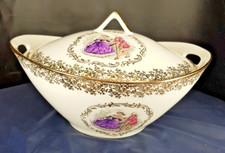 SOUPIÈRE , Porcelaine EN BERRY Avec Pâte de LIMOGES   décor Pompadour