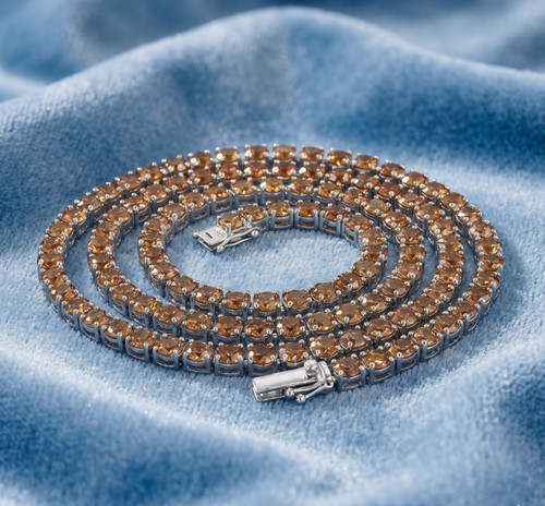 Collier tennis marron