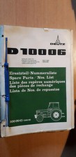 DEUTZ tracteur D10006 10006 1973 : catalogue de pièces abimé