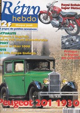 RETRO HEBDO N°28 PEUGEOT 201 1930 / GIULIETTA / REG. CARBUS SU / ROYAL ENFIELD