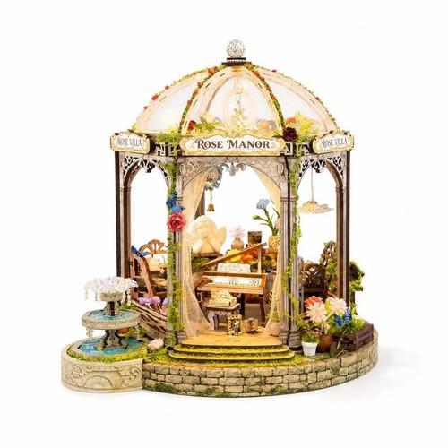 Maquette manoir rose - rose, tenons