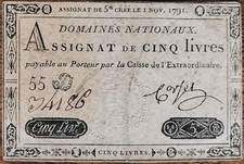 Assignat 5 livres - 1 novembre