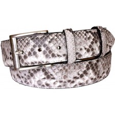 Ceinture Python couleur roche avec doublure en cuir de vachette naturel - 4 cm