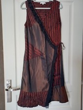 Jacqueline Riu Robe soyeuse marron et noire fantaisie Taille 2