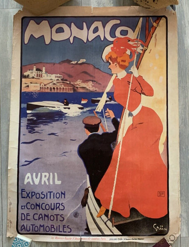 Ancienne grande affiche monaco - affiche,