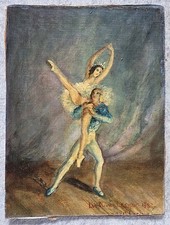 Peinture sur carton signée