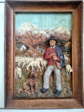 Tableau en relief sculpté en