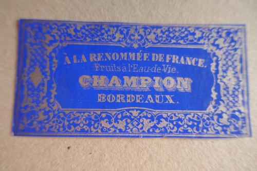 Etiquette ancienne vers1850