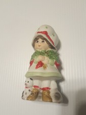 SUGARPLUM Figurines Holiday Bisque Porcelain Pomander  5" tall Jasco