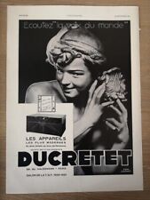 Publicité de 1930 Ducretet la voix du monde - radio tourne disque - Paris 2744
