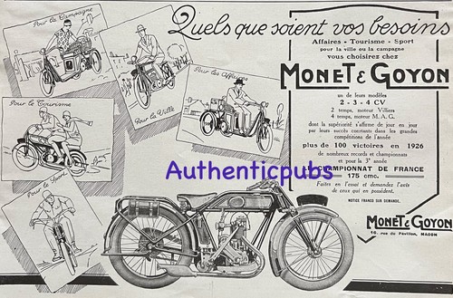 Publicite monet goyon - publicite, moto
