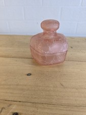 pot a coton marcel franck verre ambre craquelé H 11cm