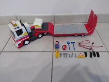 3935 PLAYMOBIL CHANTIER : Porte Char / Transport Engins De Chantier (GIGANT)