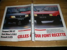 COMPARATIF...PEUGEOT 205 XT VS SEAT IBIZA 1.5 GLX VS RENAULT 5 GTS..............
