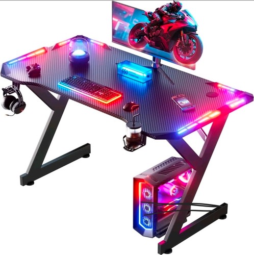 Bureau gaming avec led - bureau,