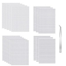 16 feuilles 7771pcs Strass Autocollants Argenté Adhésif Cristal 3mm 4mm 5mm6m...