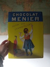 Plaque Publicitaire MÉTAL Chocolat Menier - 40x30 cm - Repro CLOUET /NESTLÉ 2004