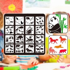 16 pochoirs d'animaux, dessins
