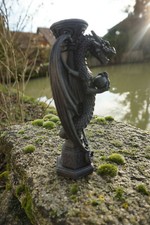 65771   FIGURINE   DRAGON BOUGEOIR  HEROIC FANTASY  GOTHIQUE  CRANE NOIR DERNIER