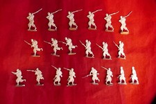 Plats d'étain 20 soldats zouaves au combat - Flat tin - Zinnflachfiguren