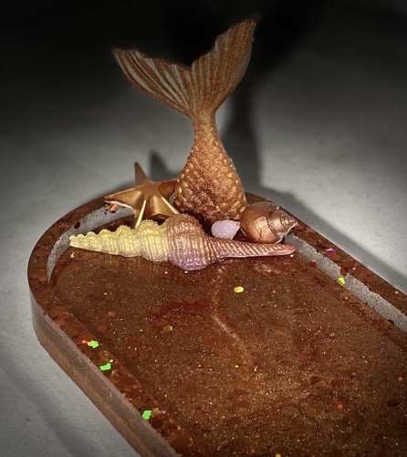 Handmade copper mermaid - mermaid, resin