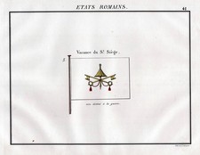 Vatican Sede Vacante Drapeau Banderole Marine Drapeau Maritime Litho 1820