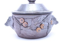 POTERIE D'ATELIER FRANÇAISE PAR TURGIS "CALVADOS" POT À COUVERCLE MARRON SKU16213