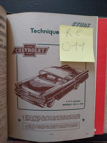 Revue technique chevrolet 1955 - technique,