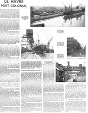 LE HAVRE PORT COLONIAL ARTICLE PRESSE DE L. BUREAU 1933