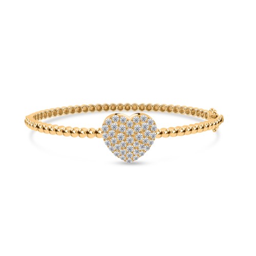 Bracelet jonc perles serti - jonc,