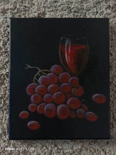 Vin rouge peinture originale - peinture,