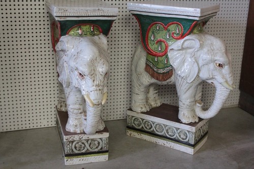 Paire sellettes éléphants - de,