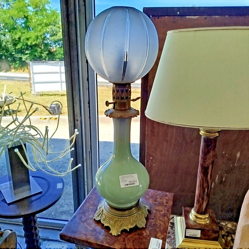 Lampe pétrole celadon - à,