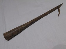 Ancien crochet harpon tire foin en fer forgé, très bon état outil ancien