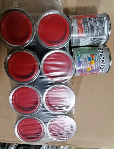 Pots peinture rouge bois - de,