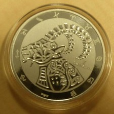  Tokelau 5$ 2021 Zodiac Capricornus silver 99.9% 1 oz coin within capsule