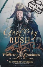 GEOFFREY RUSH : Signed Actor World - Autographe Original / PIRATES des CARAÏBES.