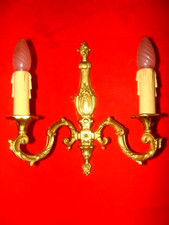 applique en bronze massif doré à 2 bougeoirs de style Louis XV