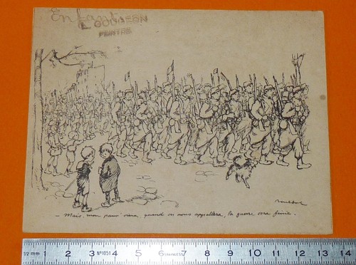 Dessin carte poulbot guerre - poulbot,