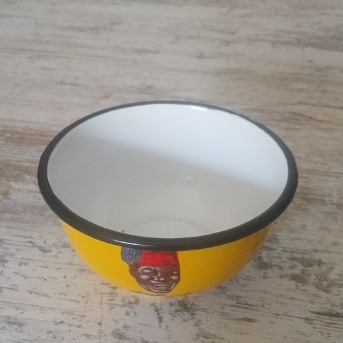 Bol émaillé jaune blanc - jaune,